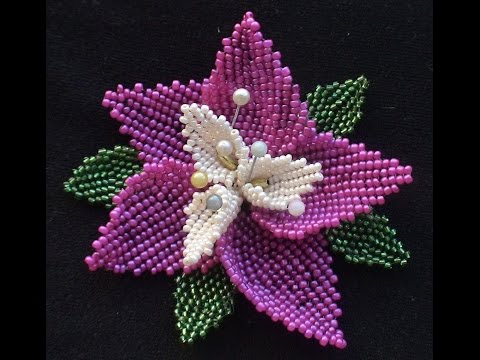 Схема цветка из бисера в технике мозаика