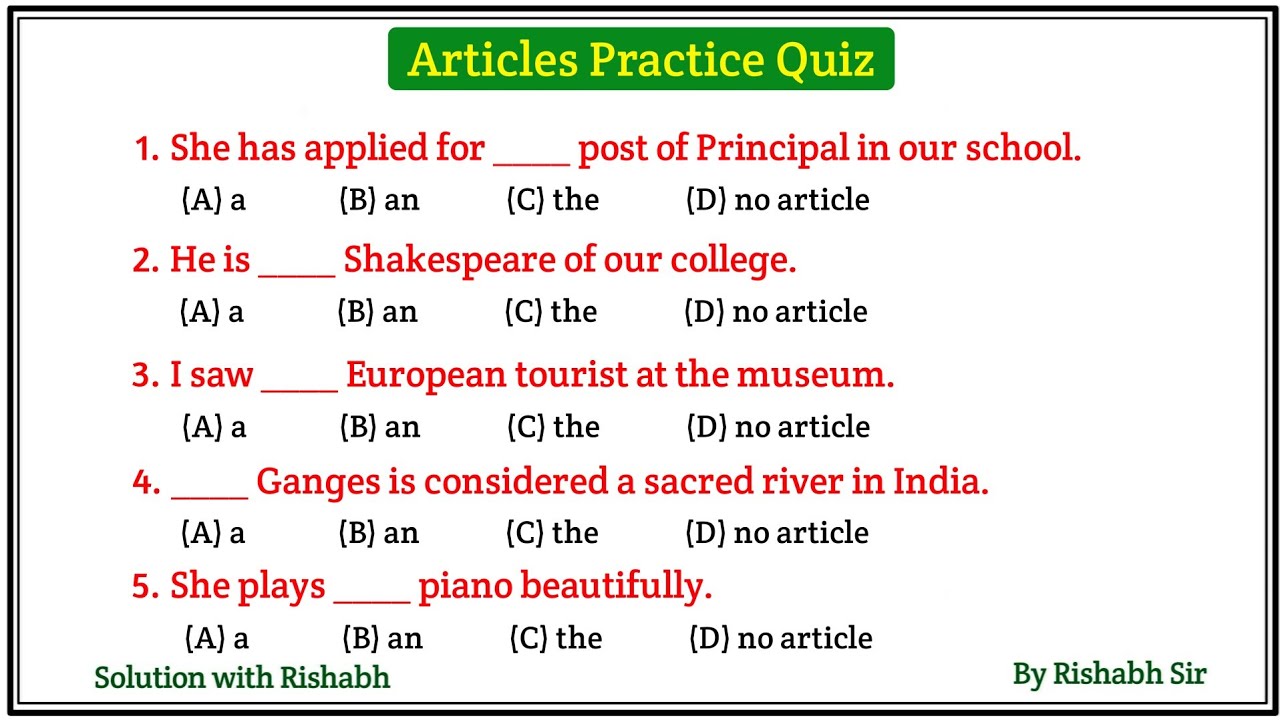 Articles A An The questions | Articles A An The in English Grammar ...