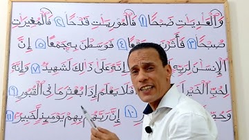 اخكام تجويد( سورة العاديات) بسهولة وإتقان (تعلم وصل القرأن)