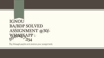 IGNOU; BA/BDP, SOLVED ASSIGNMENT IN HINDI, 2018-19