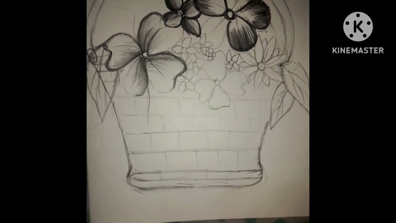 FLOWER BUCKET DRAWING FOR CHILDREN'S 