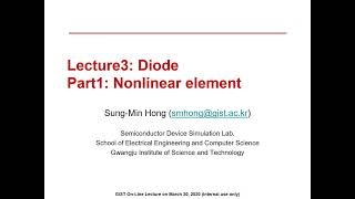 [Electronic Circuit] Lecture 3, Part 1