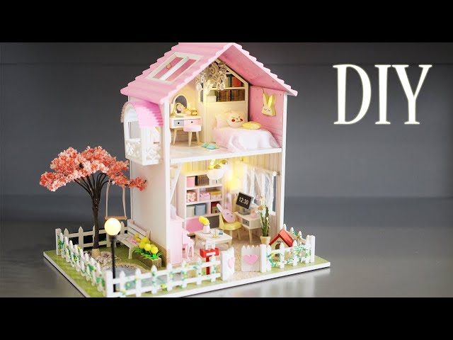 DIY Miniature Dollhouse Kit || A Love Story Of Sakura - Relaxing