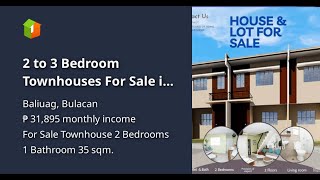 2 to 3 Bedroom Townhouses For Sale in Baliwag Bulacan