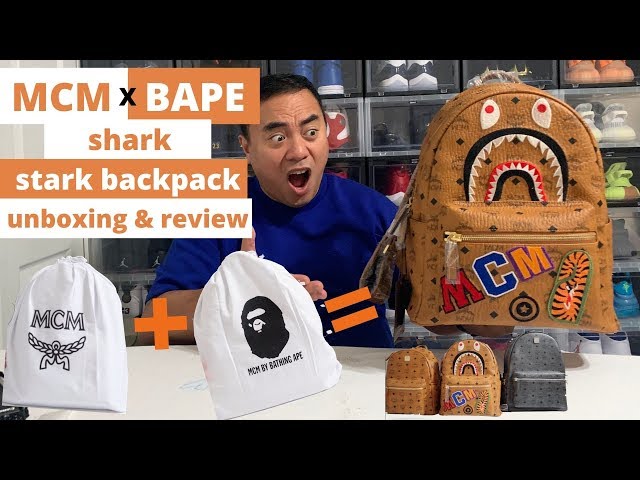 MCM x BAPE Collab Backpack Unboxing and Review - YouTube