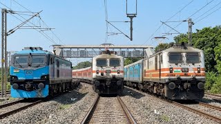 🔥 DANGEROUS 130 KMPH BACK TO BACK TRAIN ACTION | FASTEST WAP-7 v/s WAP-5 LOCOMOTIVE