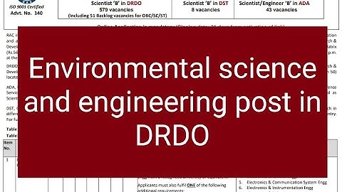 SCIENTIST B |  direct recruitment environment science and engineering| DRDO | envirocademy