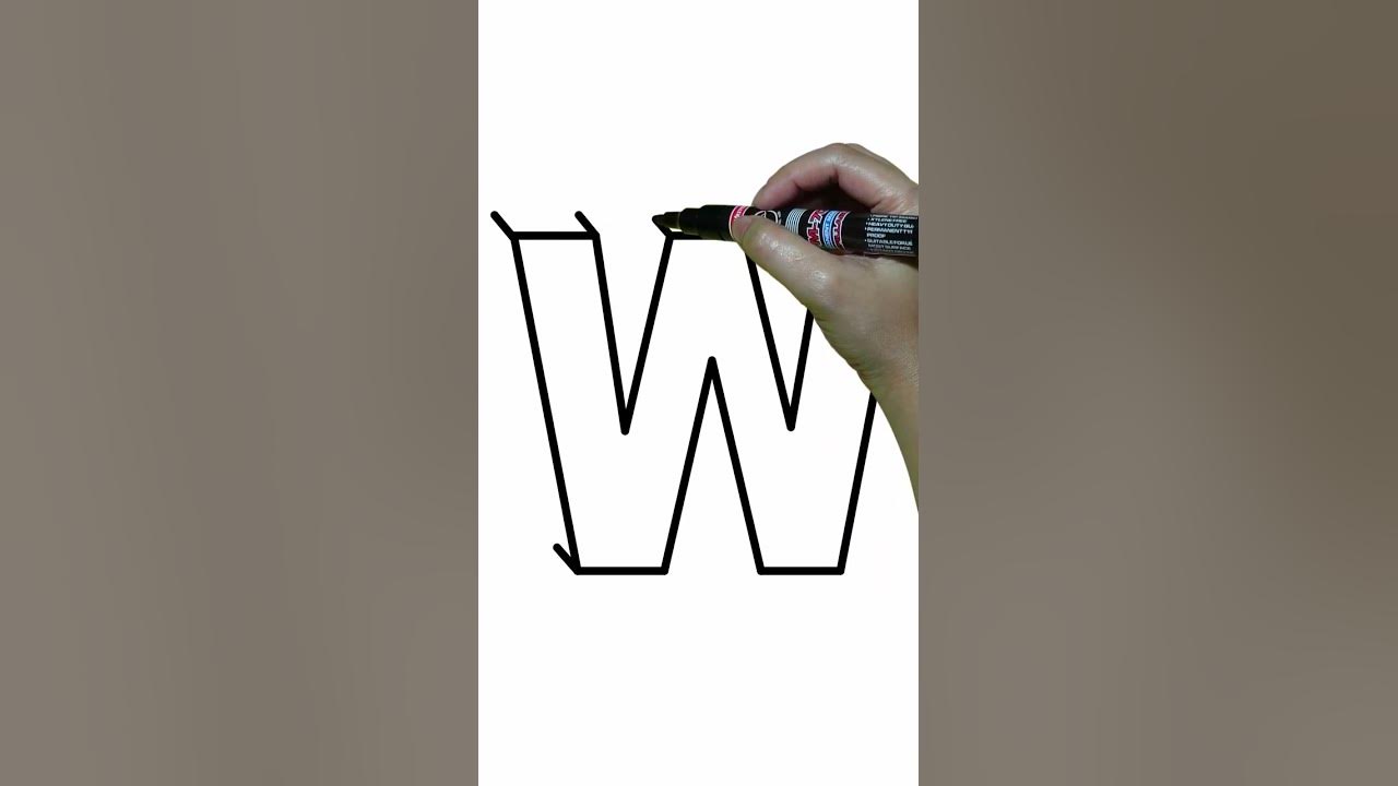 3D LETTER W 3dart howto draw 3dletterdrawing letterw YouTube