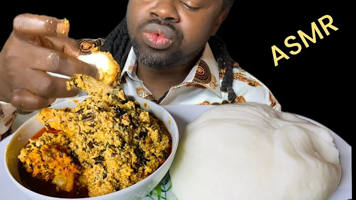 ASMR FUFU (POUNDO) & EGUSI SOUP MUKBANG| CHICKEN | Nigerian food |Eating Sounds