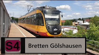 AVG Führerstandsmitfahrt S4 Albtalbahnhof - Bretten Gölshausen