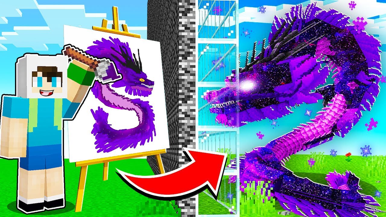 MOB SAVAŞINDA EJDERHA ÇİZİP CANLANDIRDIM ⚠️ Minecraft