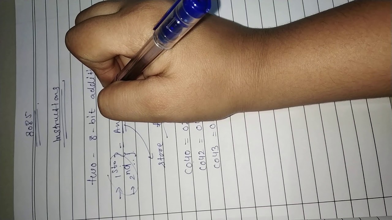 8085 program to sum of two 8 bit numbers without carry