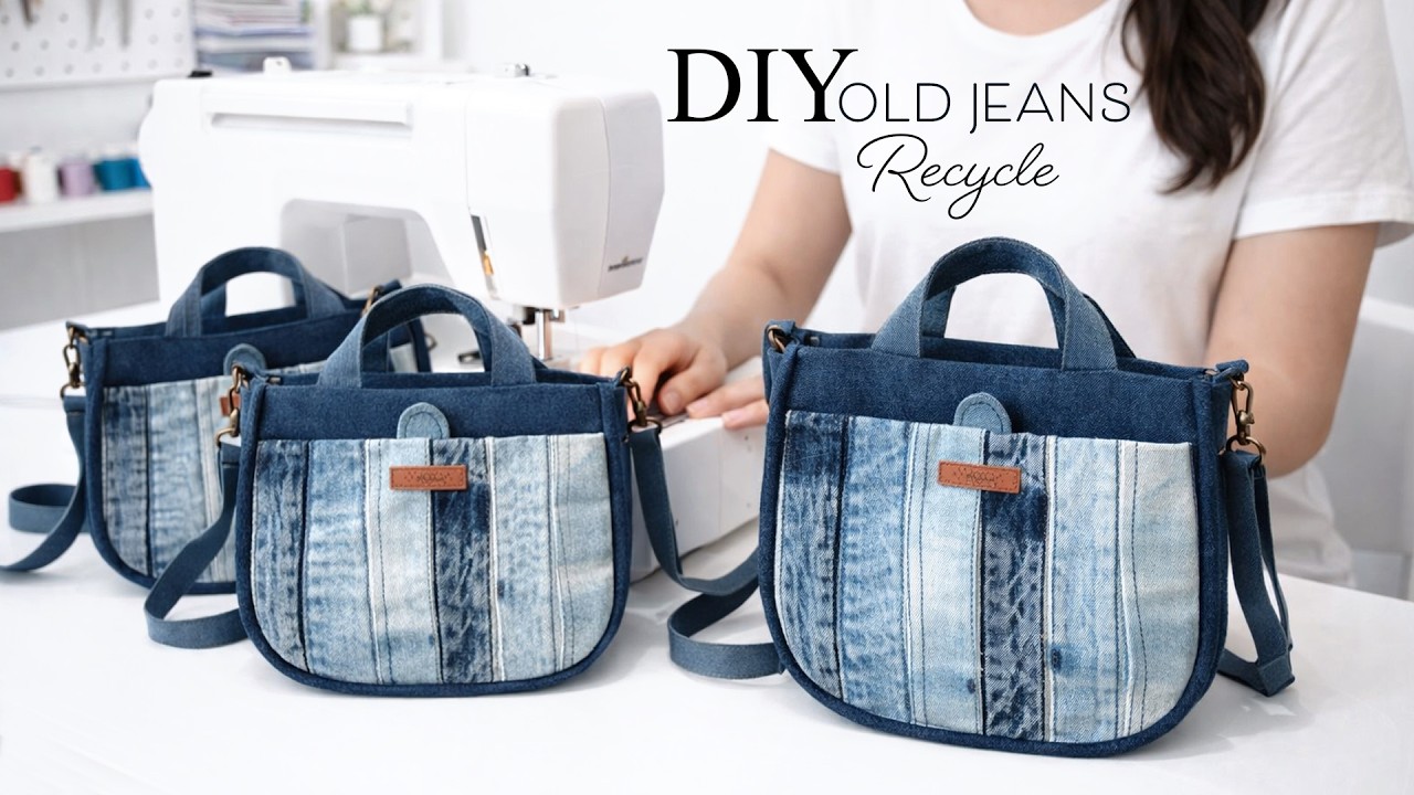 DIY Bag from Old Jeans Waistband