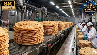 Inside The World's Largest Roti & Chapati Mega Factory! 🫓 1 Billion Units Per Day screenshot 3