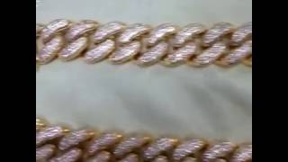 Cuban link chain 30mm 30" 18k gold diamond necklace | Factory Gonin Jewelry factory manufacturer