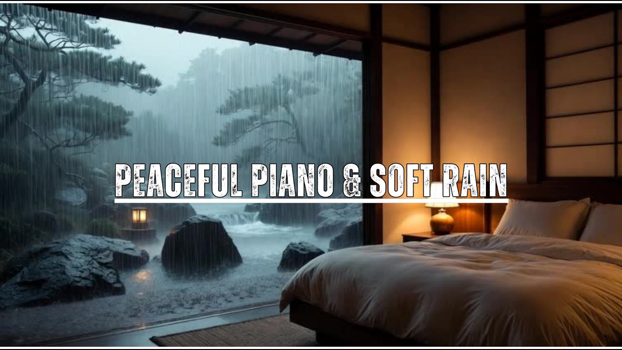 Peaceful Piano & Soft Rain - Relaxing Sleep Music + Insomnia | For Stress Relief, Anxiety and Focus.
