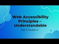 Web Accessibility Principles: Understandable