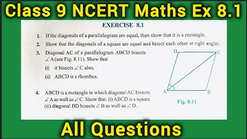 Class 9 Maths Ex 8.1 Q 1,2,3,4,5,6,7 | Chapter 8 Quadrilaterals l LNG Maths 9