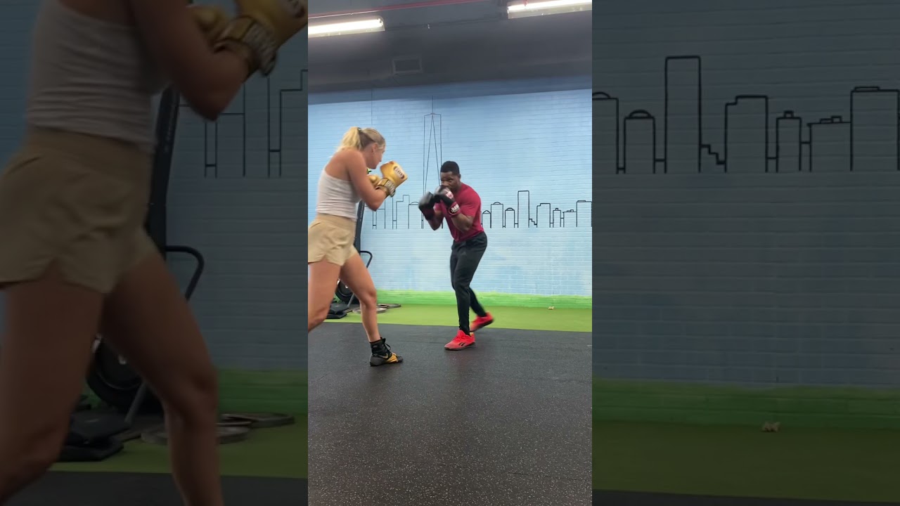 Catch and jab drill boxing