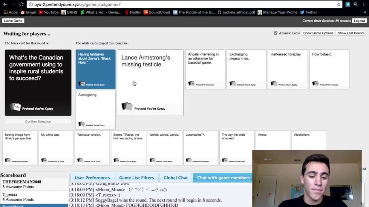 Pretend You're Xyzzy - A Cards Against Humanity Clone - YouTube
