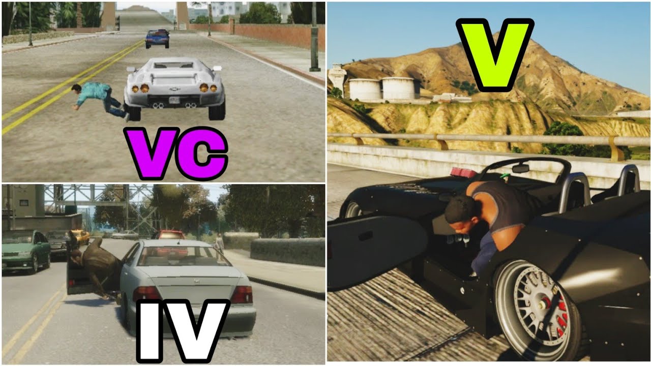 Jumping From Moving Car !! In GTA games (Evolution)