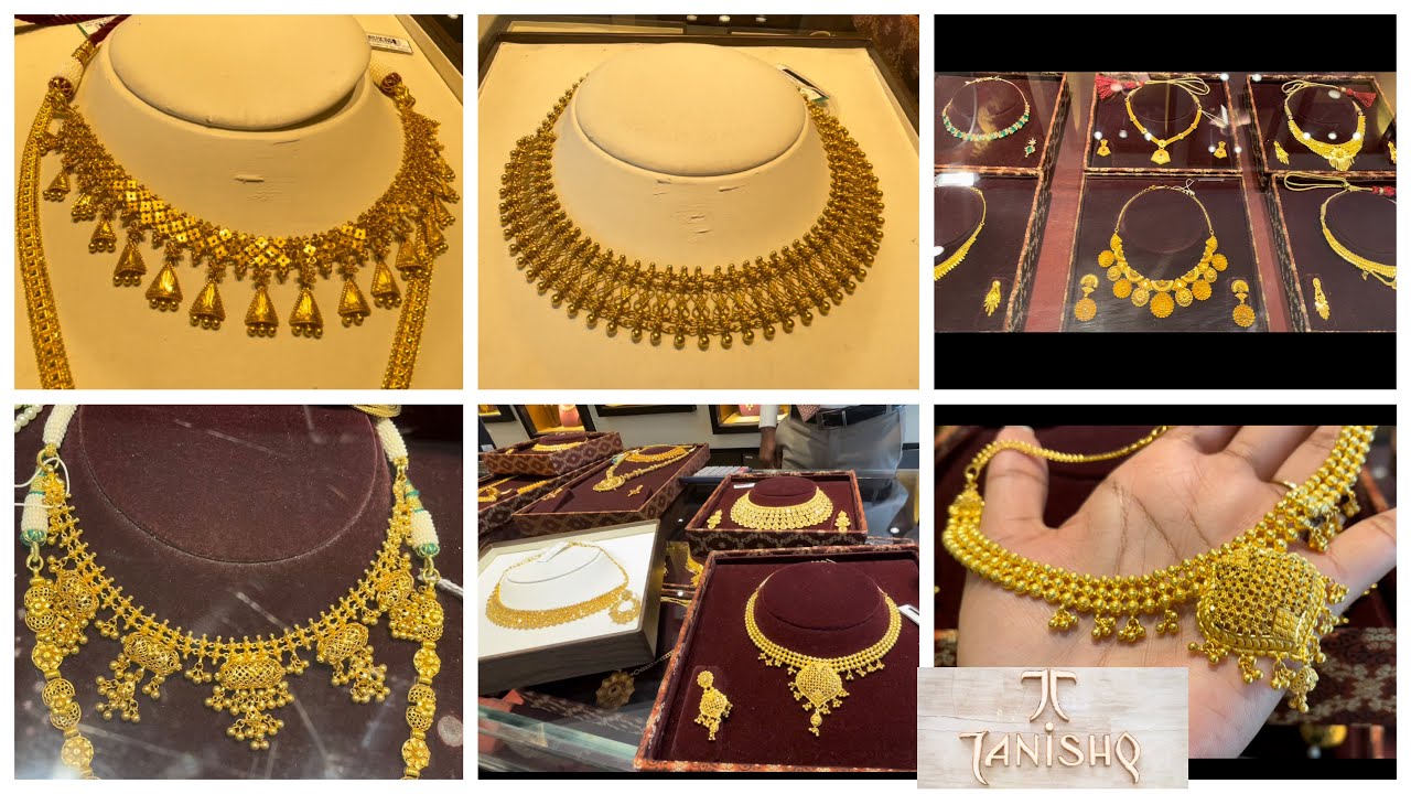 Tanishq yellow gold necklace designs 