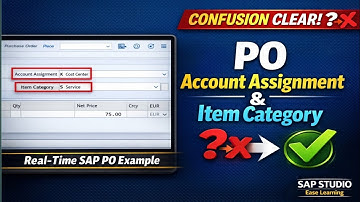 Account Assignment & Item Category in Purchase Order | SAP MM Training. PO Item Category category 