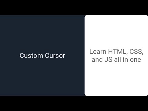 Custom cursor HTML, CSS, and JS
