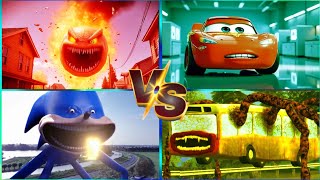 FIREBALL MONSTER VS McQUEEN VS SONIC EXE VS MONSTER BUS TILES HOP EDM RUSH screenshot 1