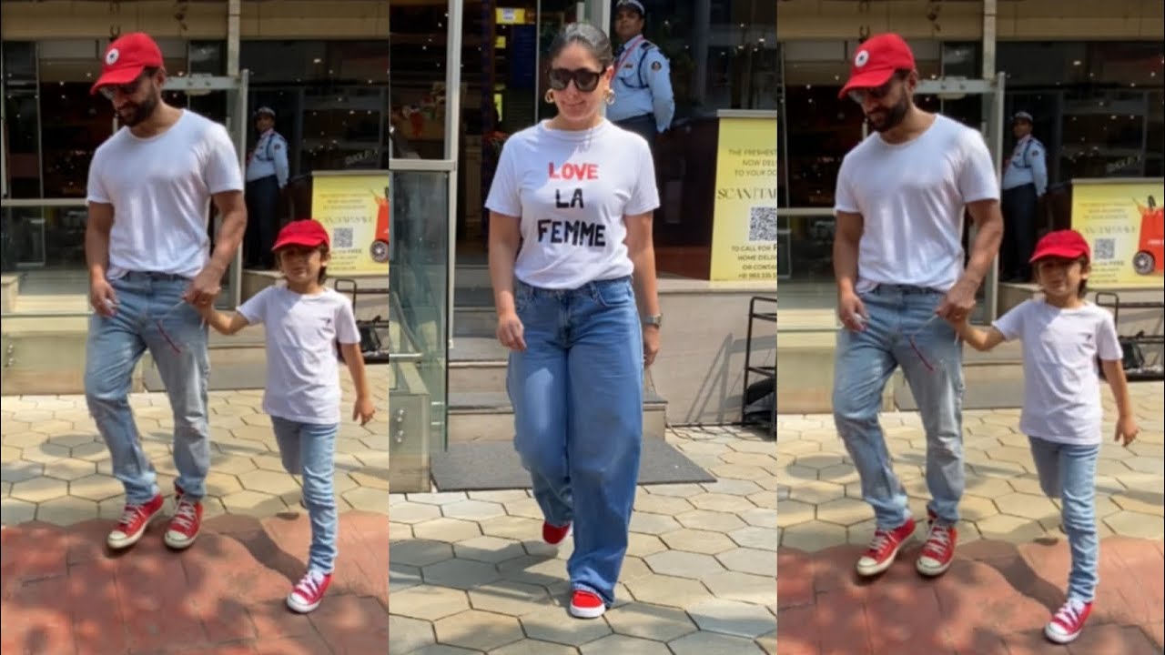 Star Family Outing Kareena Kapoor & Saif Ali Khan’s Kids Snapped at Santacruz Mall❤️😍