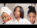 HAIR VLOG | Black Rinse + Silk Press at 2am.. whew chile!