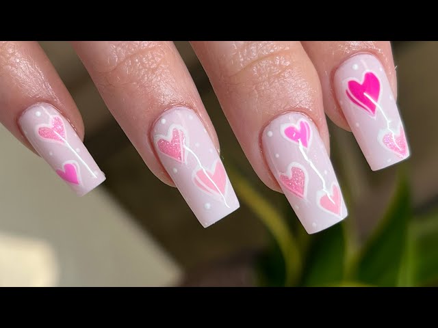 Valentine's Day Nails With Gel-X - YouTube