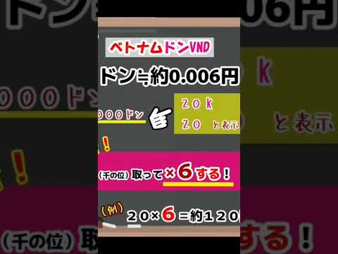 ベトナム通貨【ドン】の計算方法 #shorts