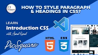 How to style website paragraph and headings in html & css | website kaise banaye  | css tutorial 01