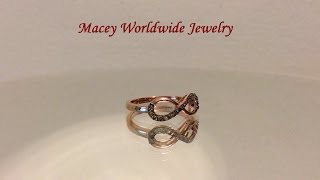 Match Highlights 10K GOLD INFINITY BRANDY DIAMONDS CHOCOLATE BROWN FOREVER LOVE ME RING