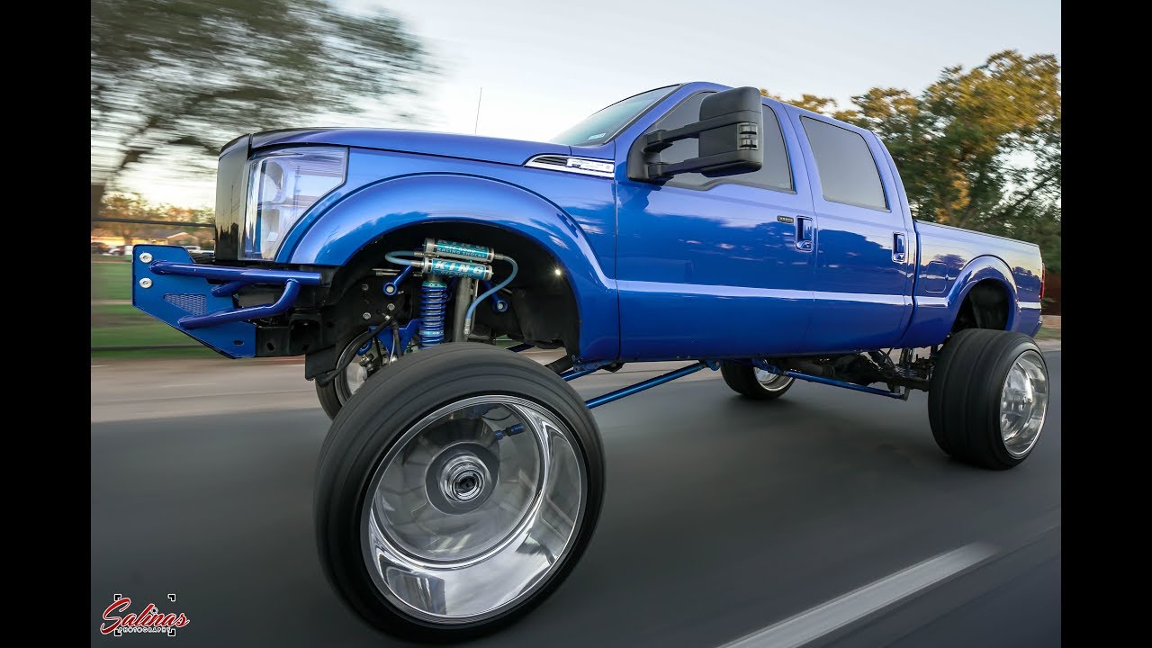 2014 F250 Diesel on 28 inch wheels with 16 inch KING Coil over