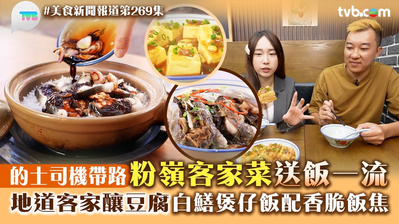 美食新聞報道｜的士司機帶路粉嶺客家菜送飯一流 地道客家釀豆腐白鱔煲仔飯配香脆飯焦｜TVB Plus