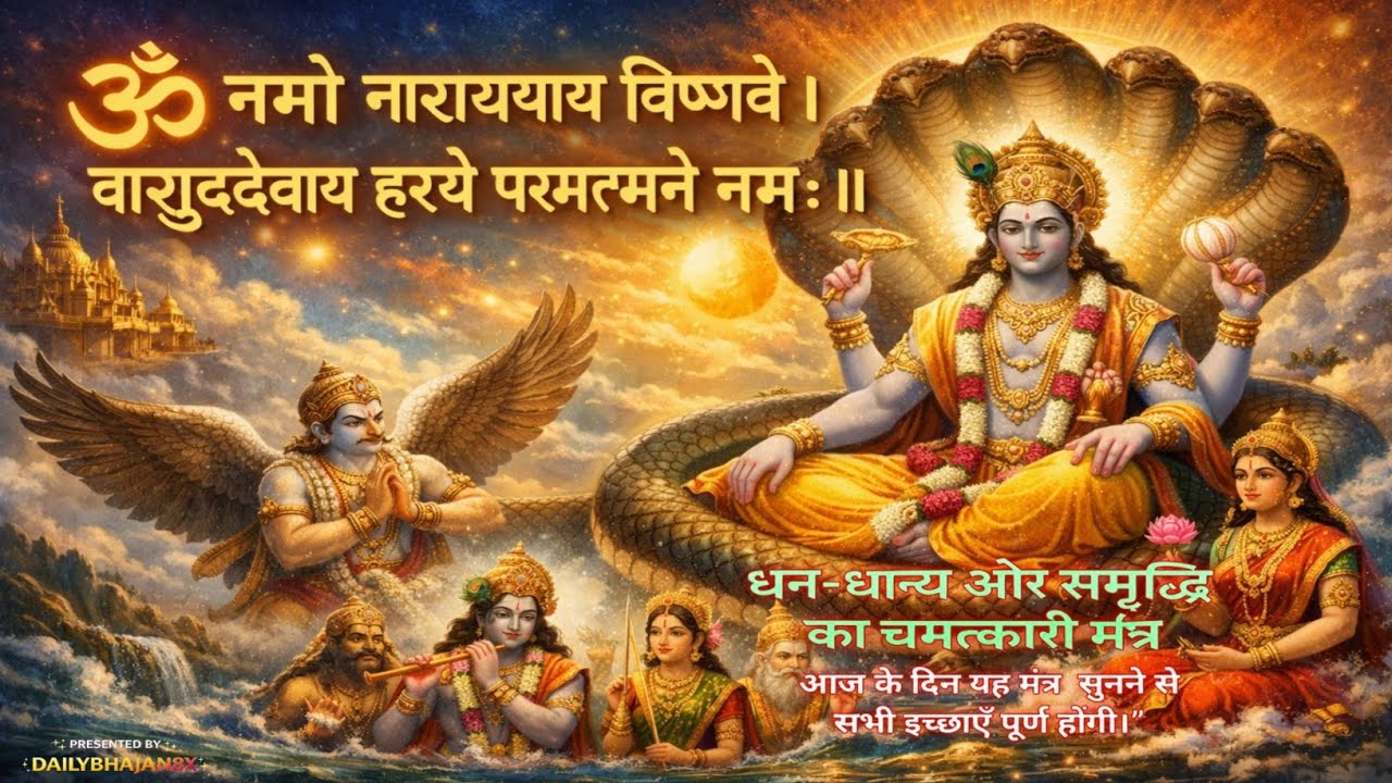 ॐ नमो नारायणाय | Vishnu Mantra 108 Times | शांति और कल्याण के लिए | DAILYBHAJAN8X | Mantra Jaap 108