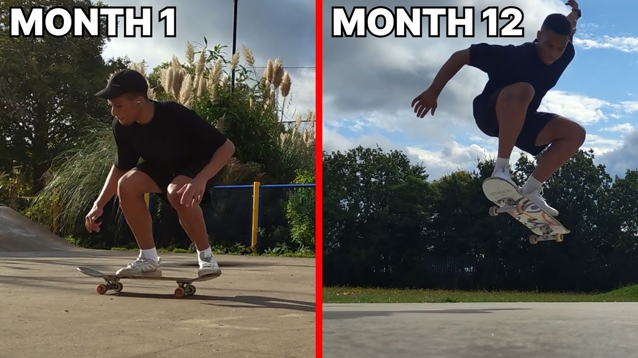 1 Year Skateboarding Progression (with commentary)