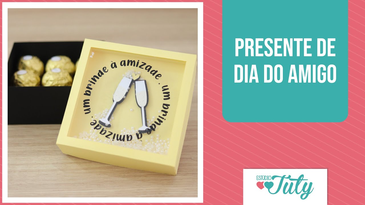 Caixa para doces com visor shaker para o Dia do Amigo | Download Grátis | Thiara Ney