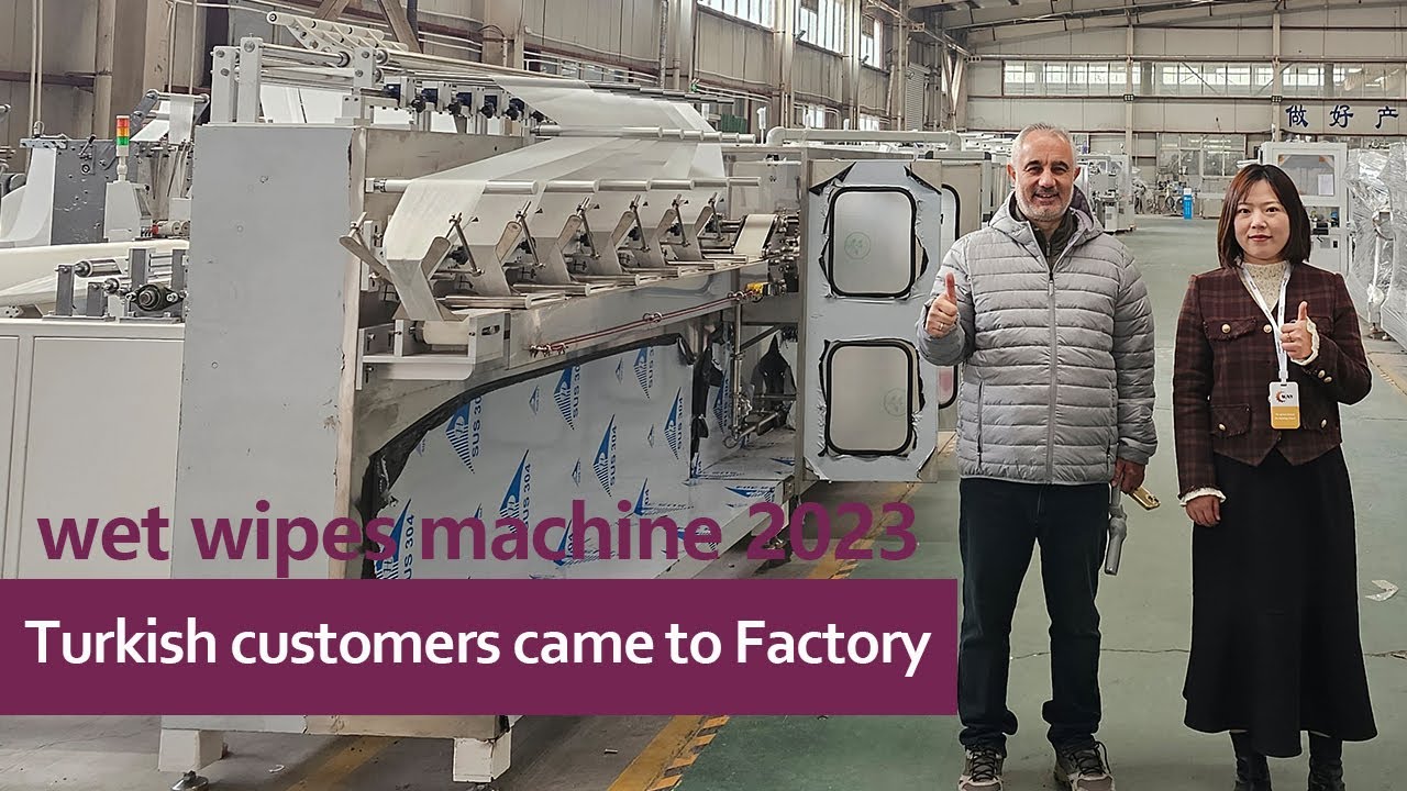 Automatic wet wipes machine 2023 | Turkish customers came to SUNY Wipes ...