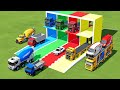 TRANSPORTING MERCEDES MINI BUS, VOLKSWAGEN POLICE, FORD POLICE, MERCEDES FIRE TRUCK TO GARAGE | FS22