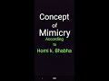 Concept of Mimicry| According to Homi K. Bhabha | ( In Hindi and English)