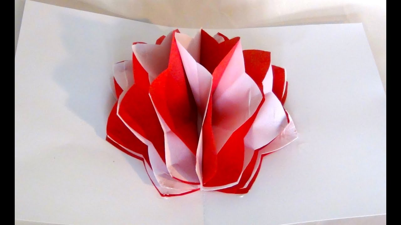how to make a pop up paper flower youtube paper pop up flower