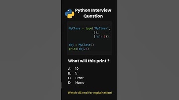 Day 43 | Python Interview Questions | Creating Classes with type() Explained 🔥 #python #shorts