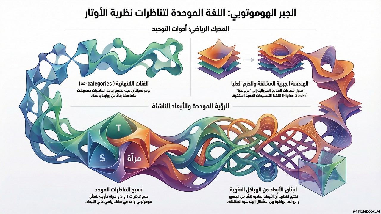 الجبر الهوموتوبي في ازدواجيات نظرية الأوتار. الهندسة التجانسية تكشف سر ثنائيات الأوتار وتفتح الأبواب