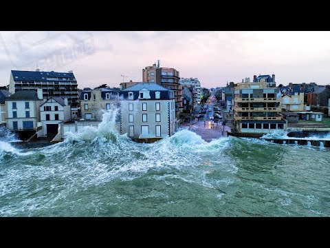 Tempête Eleanor filmée en drone - Easy Ride Opérateur Drone - Saint-Malo - Bretagne - France