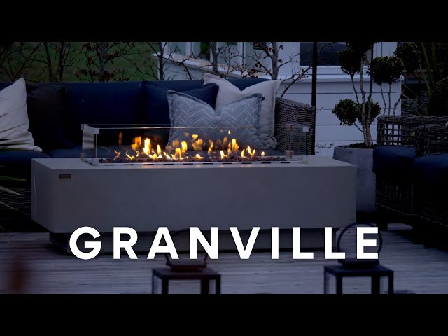 GRANVILLE table with a lit fire pit