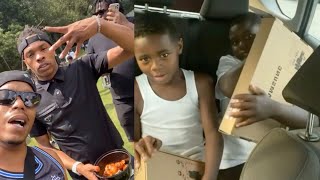 Lil Baby had a back to school drive in Atlanta he gave out clothes & laptops