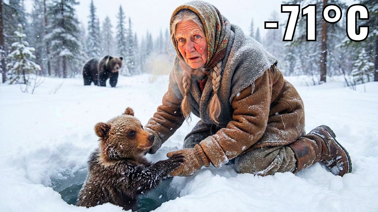 A 78 Year Old Woman Saves A Lost Baby Bear Cub Trapped in a Frozen Pit ❄️🐻!